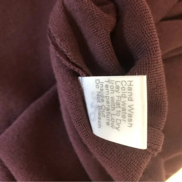 Ming Wang button detail contrast trim soft knit dress  burgundy black size M - Picture 11 of 14